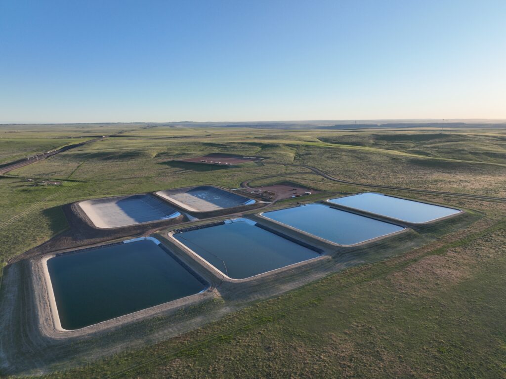 Re-use water pond installation - Permian Basin