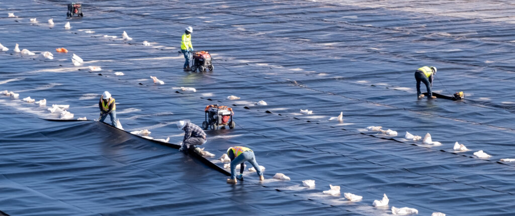 Produced-water-pond-liner-installation-Permian Basin