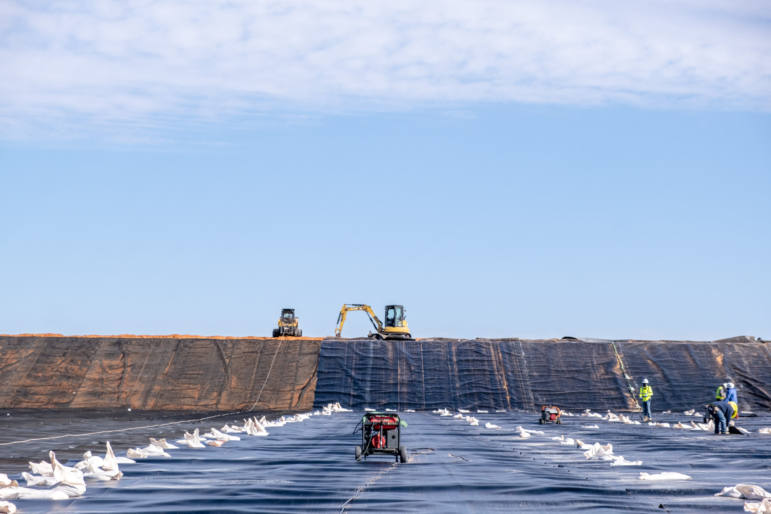 Produced-water-pond-liner-installation-Permian Basin
