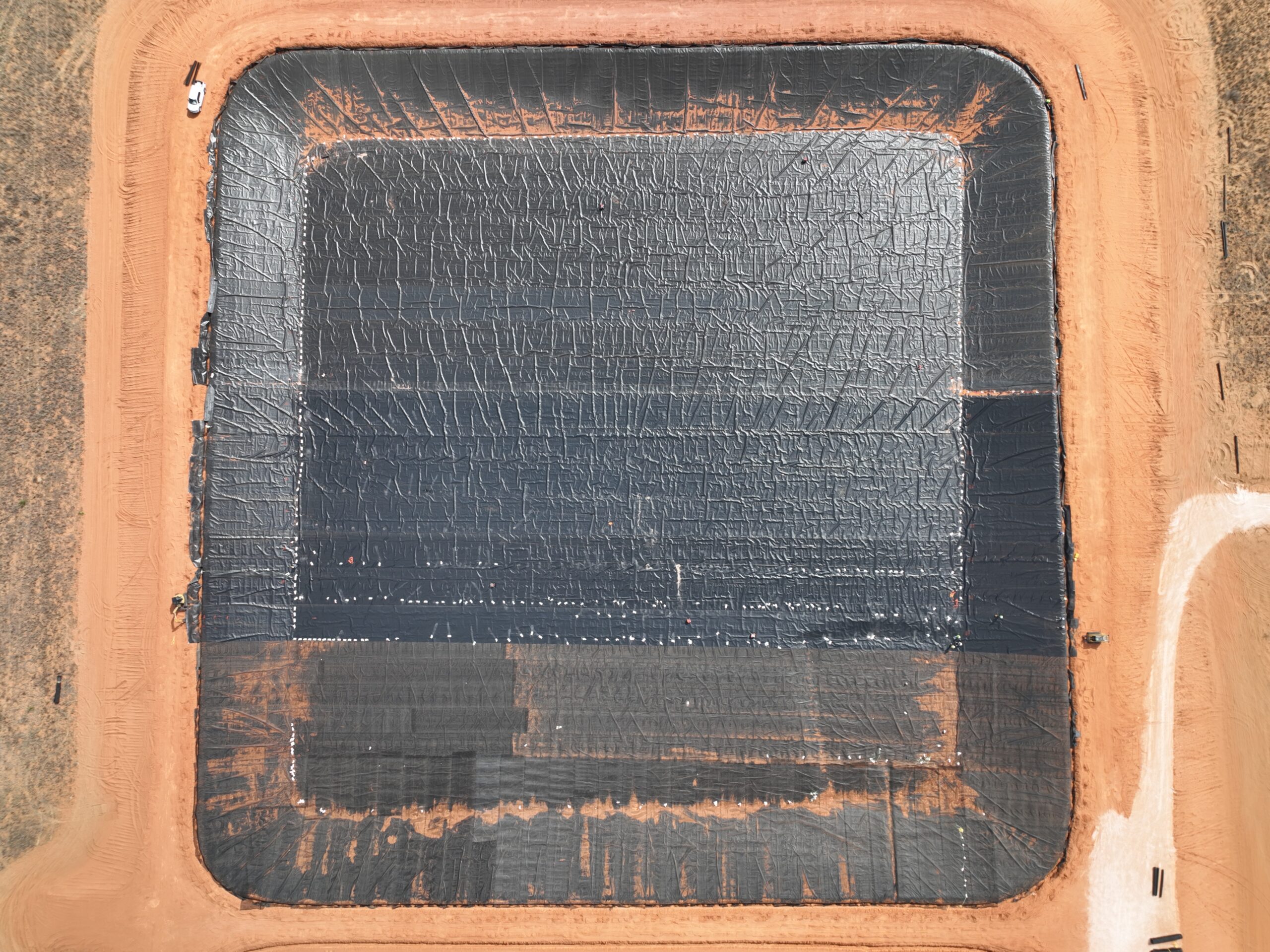 Produced-water-pond-liner-installation