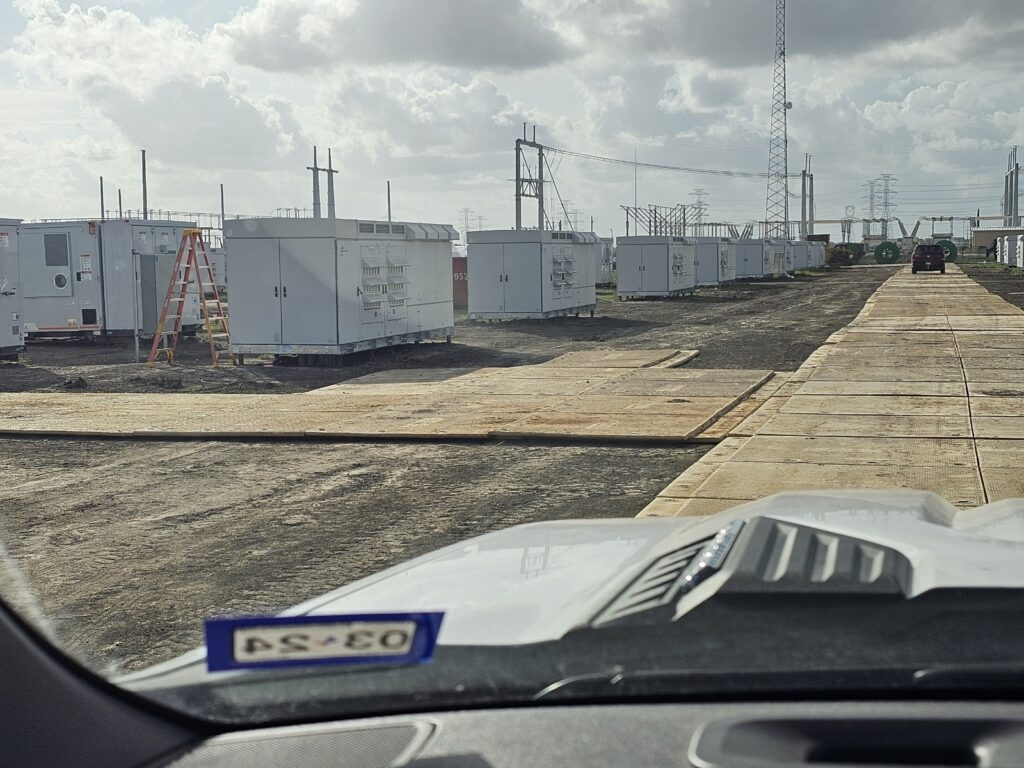 Composite mat accessway on a data center jobsite